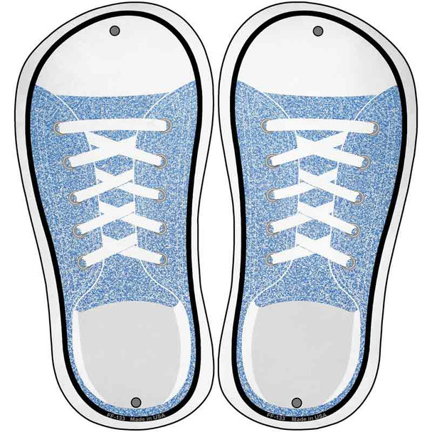 Light Blue Glitter Wholesale Novelty Metal Shoe Outlines (Set of 2)