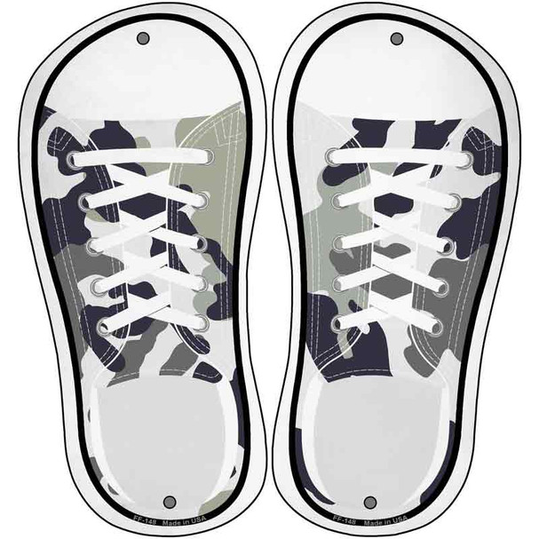 Winter Army Camo Wholesale Novelty Metal Shoe Outlines (Set of 2)