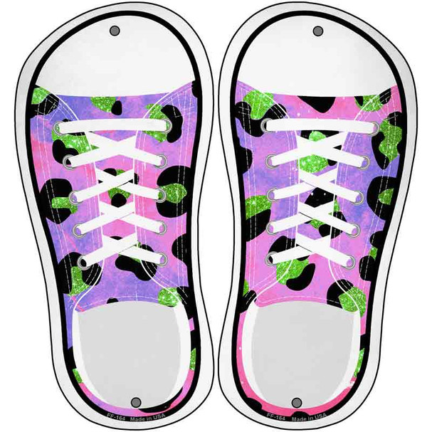 Pink|Green Cheetah Print Wholesale Novelty Metal Shoe Outlines (Set of 2)