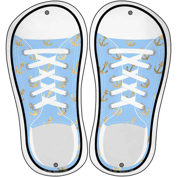Anchor Baby Blue Wholesale Novelty Metal Shoe Outlines (Set of 2)