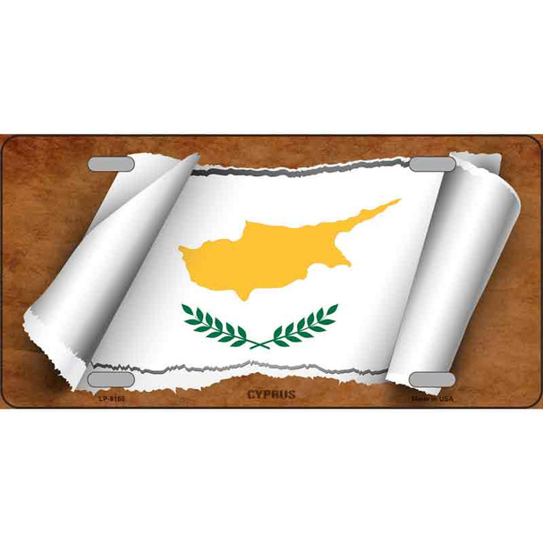 Cyprus Flag Scroll Wholesale Metal Novelty License Plate