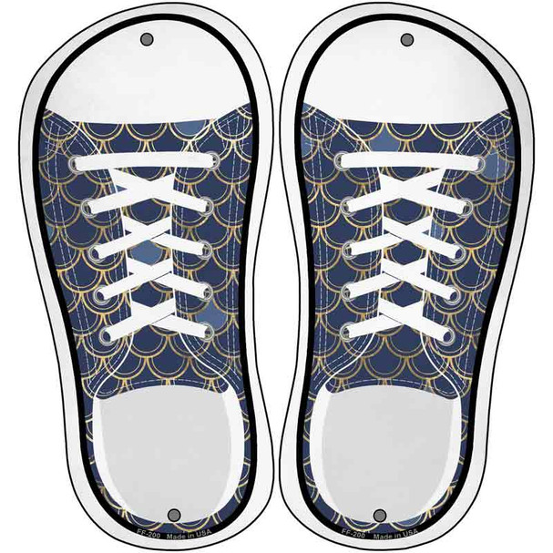 Navy Blue|Gold Scales Wholesale Novelty Metal Shoe Outlines (Set of 2)