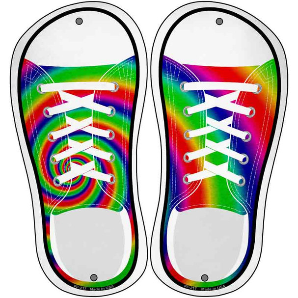 Rainbow Flag Spiral Wholesale Novelty Metal Shoe Outlines (Set of 2)