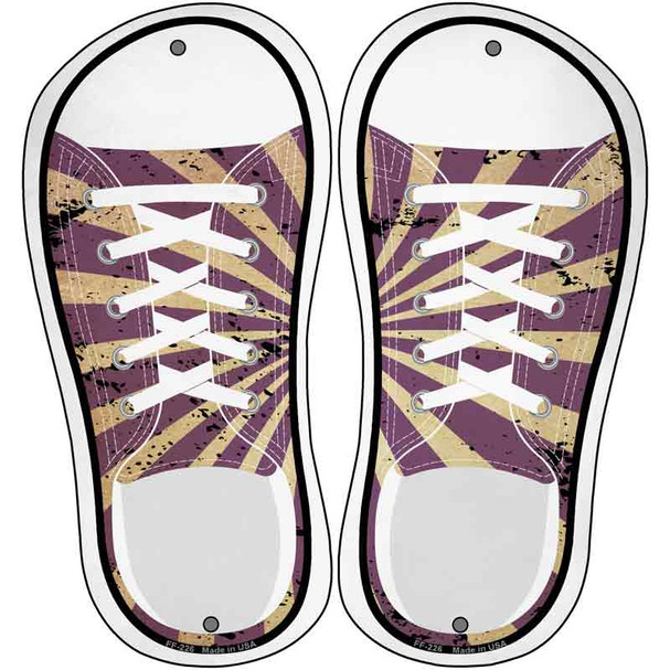 Purple|Tan Sun Rays Wholesale Novelty Metal Shoe Outlines (Set of 2)