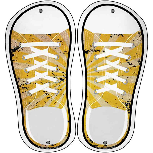 Yellow|Tan Sun Rays Wholesale Novelty Metal Shoe Outlines (Set of 2)