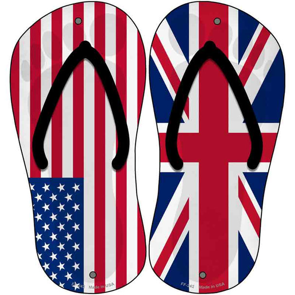 USA|Britain Flag Wholesale Novelty Metal Flip Flops (Set of 2)