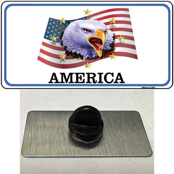 Waving Flag Bald Eagle Wholesale Novelty Metal Hat Pin