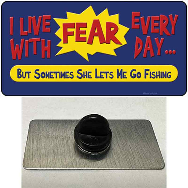I Live With Fear Wholesale Novelty Metal Hat Pin