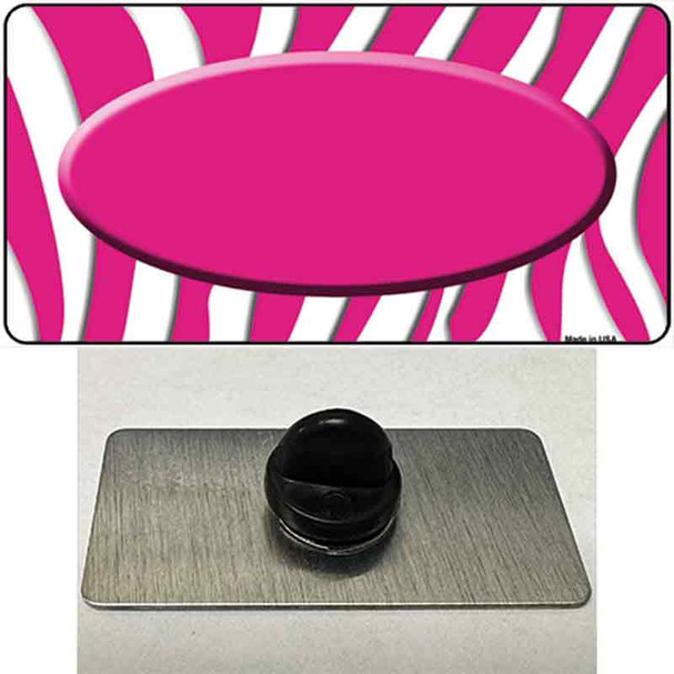 Hot Pink White Zebra Center Oval Wholesale Novelty Metal Hat Pin