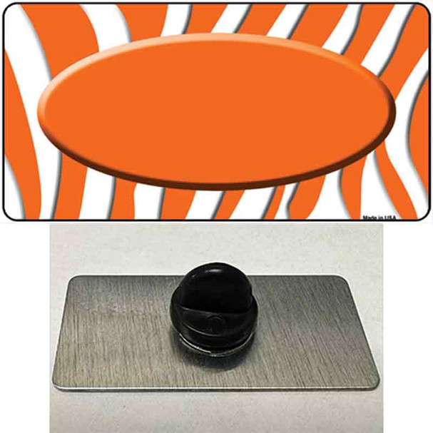 Orange White Zebra Center Oval Wholesale Novelty Metal Hat Pin