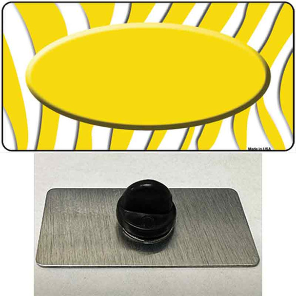 Yellow White Zebra Yellow Center Oval Wholesale Novelty Metal Hat Pin