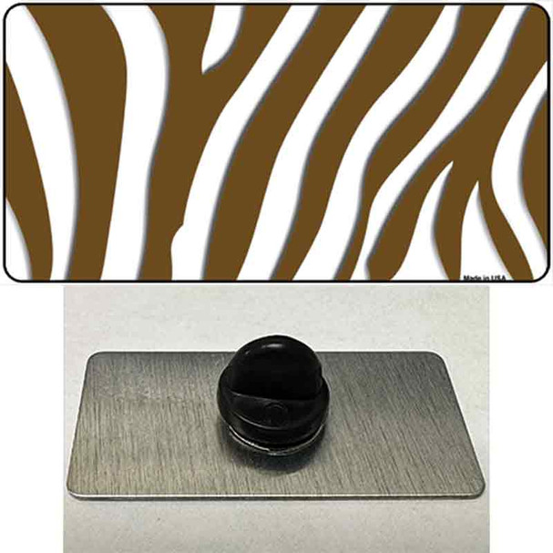 Brown White Zebra Wholesale Novelty Metal Hat Pin
