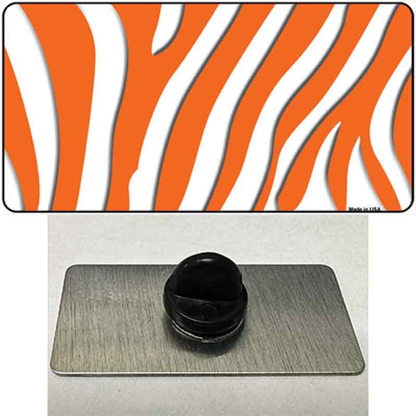 Orange White Zebra Wholesale Novelty Metal Hat Pin