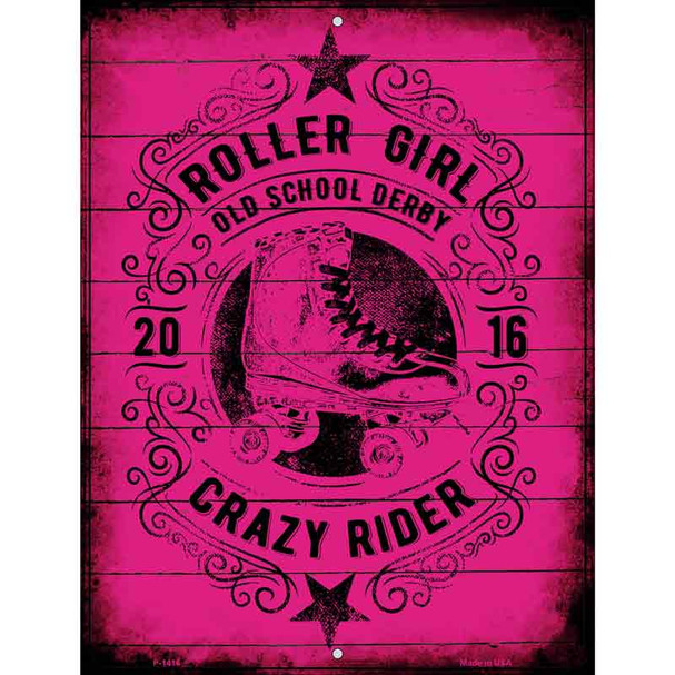 Roller Girl Wholesale Metal Novelty Parking Sign