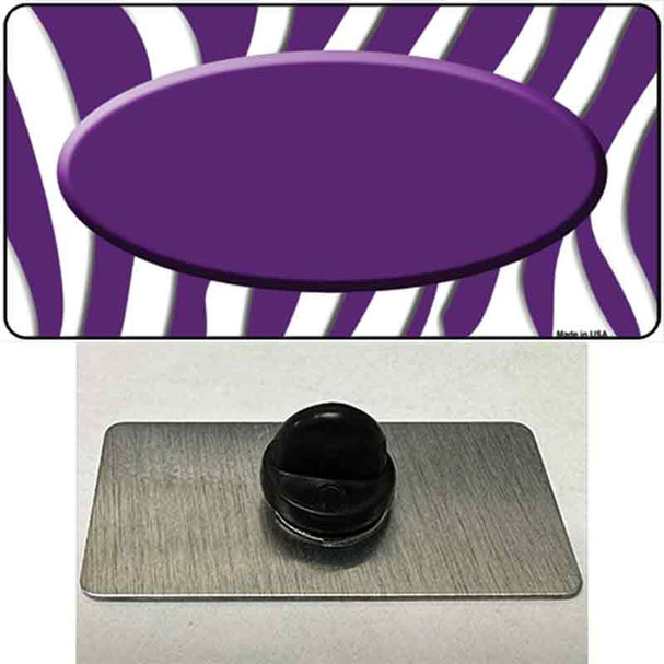 Purple White Zebra Purple Center Oval Wholesale Novelty Metal Hat Pin