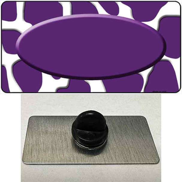 Purple White Giraffe Purple Center Oval Wholesale Novelty Metal Hat Pin