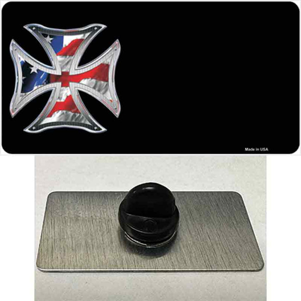 American Flag Maltese Cross Offset Wholesale Novelty Metal Hat Pin
