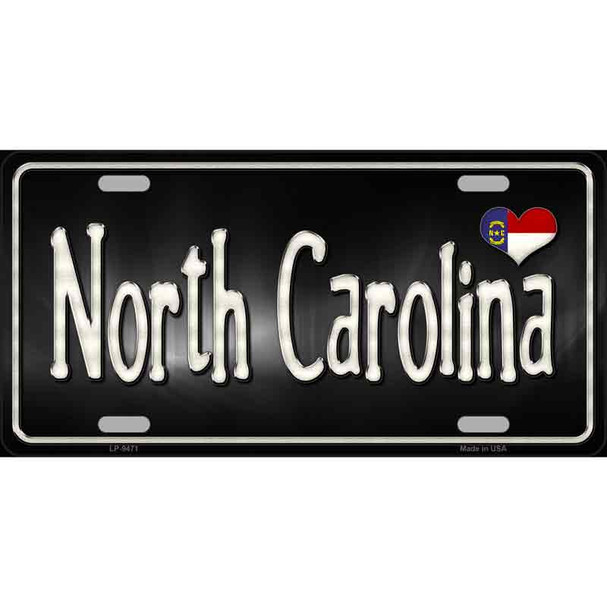 North Carolina Flag Script Wholesale Metal Novelty License Plate