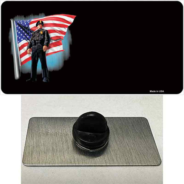 Police Officer American Flag Offset Wholesale Novelty Metal Hat Pin