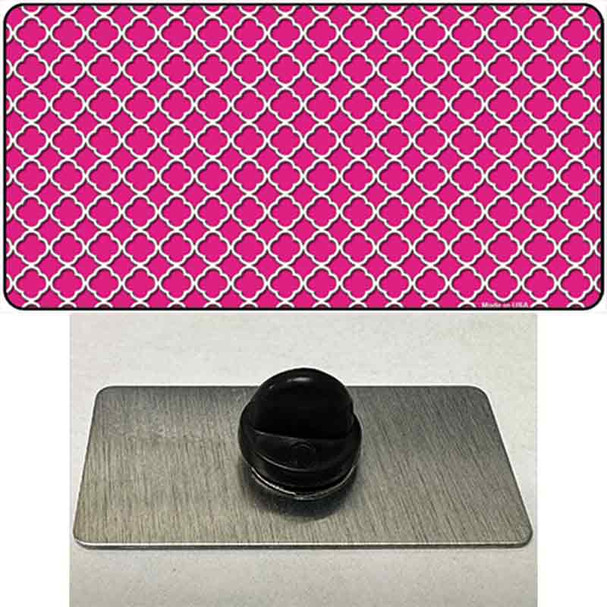 Pink White Quatrefoil Wholesale Novelty Metal Hat Pin