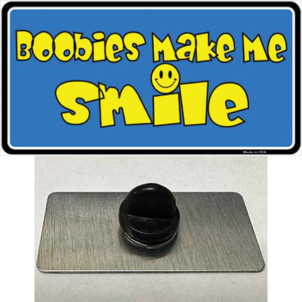 Boobies Make Me Smile Blue Wholesale Novelty Metal Hat Pin