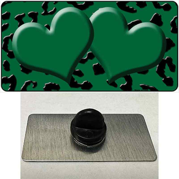 Green Black Cheetah Green Center Hearts Wholesale Novelty Metal Hat Pin