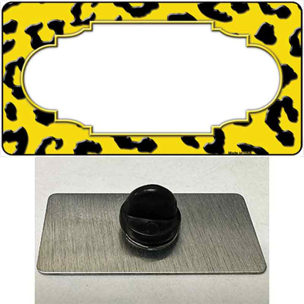 Yellow Black Cheetah Scallop Wholesale Novelty Metal Hat Pin