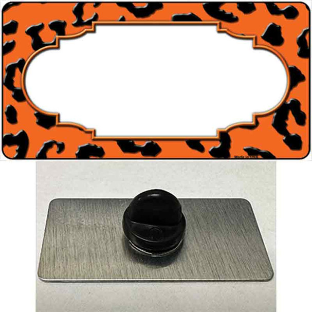 Orange Black Cheetah Scallop Wholesale Novelty Metal Hat Pin