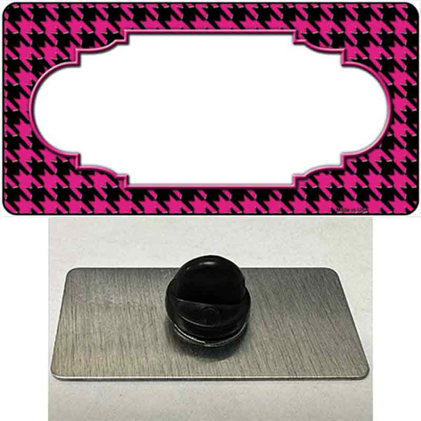 Pink Black Houndstooth Scallop Center Wholesale Novelty Metal Hat Pin