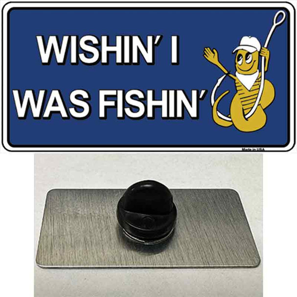 Wishin I Was Fishin Blue Wholesale Novelty Metal Hat Pin