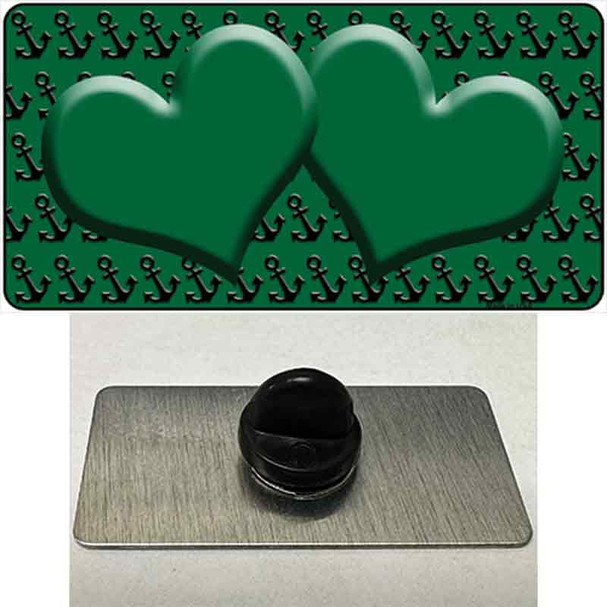 Green Black Anchor Green Heart Center Wholesale Novelty Metal Hat Pin