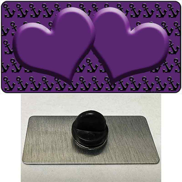 Purple Black Anchor Purple Heart Center Wholesale Novelty Metal Hat Pin