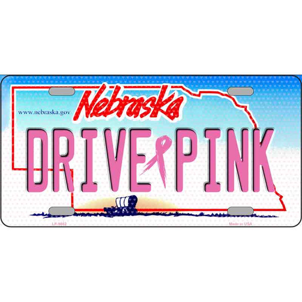 Drive Pink Nebraska Novelty Wholesale Metal License Plate