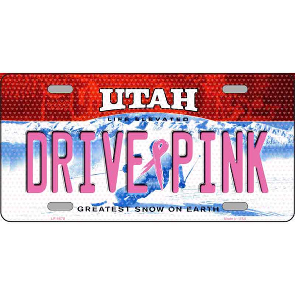 Drive Pink Utah Novelty Wholesale Metal License Plate