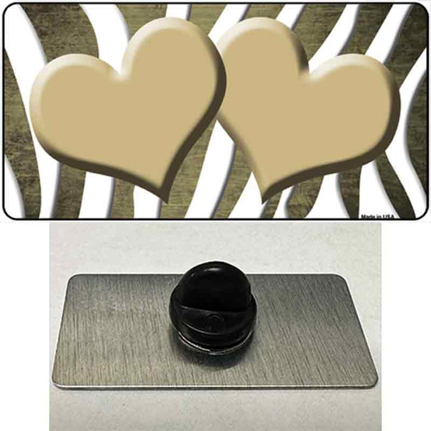 Gold White Zebra Hearts Oil Rubbed Wholesale Novelty Metal Hat Pin