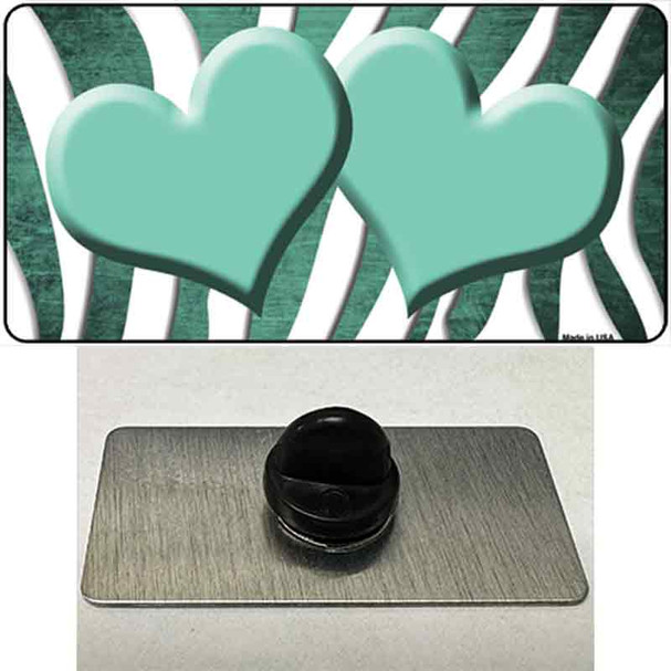 Mint White Zebra Hearts Oil Rubbed Wholesale Novelty Metal Hat Pin