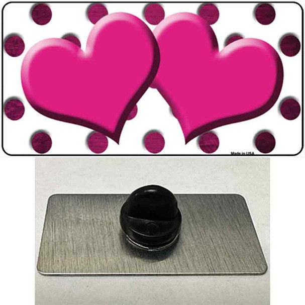 Pink White Dots Hearts Oil Rubbed Wholesale Novelty Metal Hat Pin