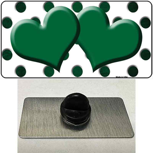 Green White Dots Hearts Oil Rubbed Wholesale Novelty Metal Hat Pin