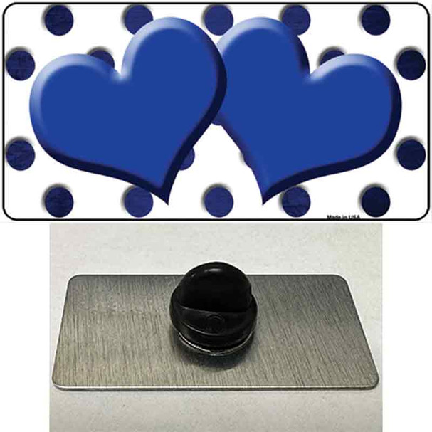 Blue White Dots Hearts Oil Rubbed Wholesale Novelty Metal Hat Pin