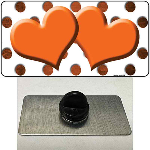 Orange White Dots Hearts Oil Rubbed Wholesale Novelty Metal Hat Pin