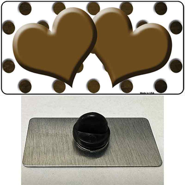 Brown White Dots Hearts Oil Rubbed Wholesale Novelty Metal Hat Pin