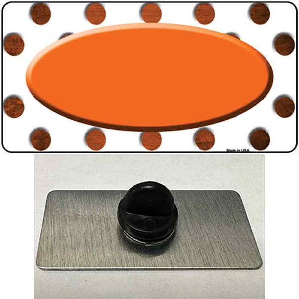 Orange White Dots Oval Oil Rubbed Wholesale Novelty Metal Hat Pin