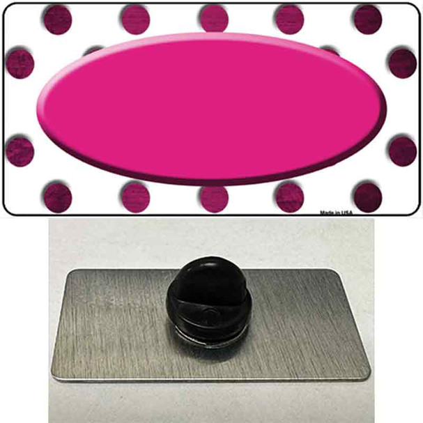 Pink White Dots Oval Oil Rubbed Wholesale Novelty Metal Hat Pin