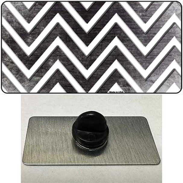 Black White Chevron Oil Rubbed Wholesale Novelty Metal Hat Pin