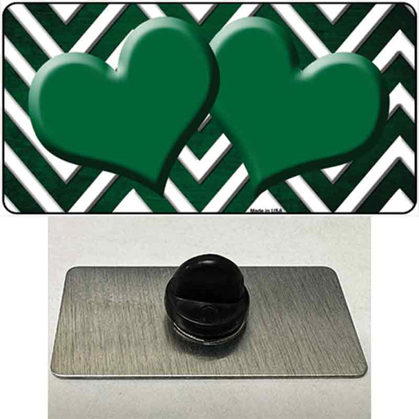 Green White Hearts Chevron Oil Rubbed Wholesale Novelty Metal Hat Pin