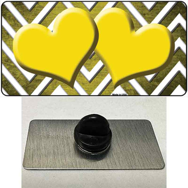 Yellow White Hearts Chevron Oil Rubbed Wholesale Novelty Metal Hat Pin