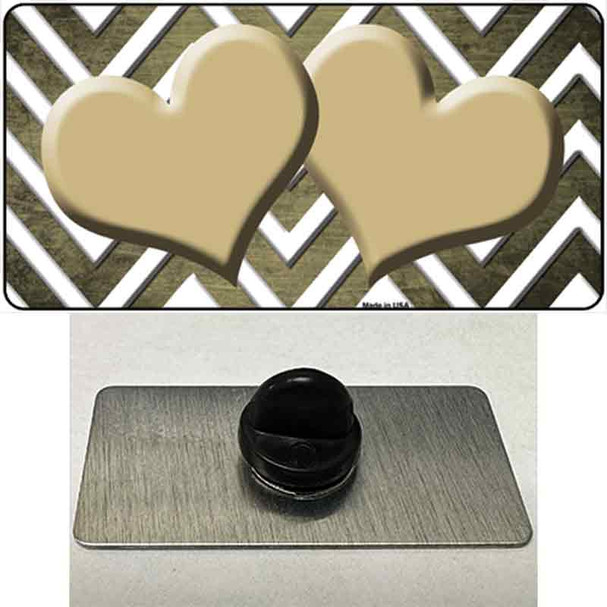 Gold White Hearts Chevron Oil Rubbed Wholesale Novelty Metal Hat Pin
