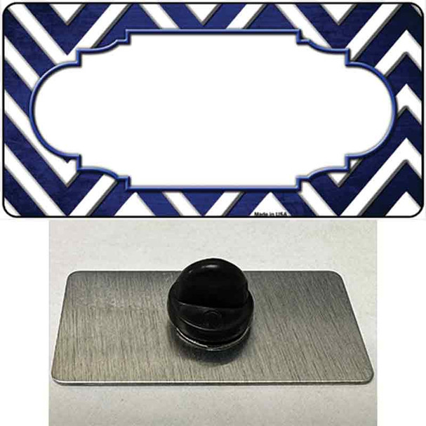 Blue White Chevron Scallop Oil Rubbed Wholesale Novelty Metal Hat Pin