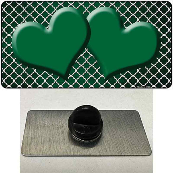 Green White Quatrefoil Hearts Oil Rubbed Wholesale Novelty Metal Hat Pin