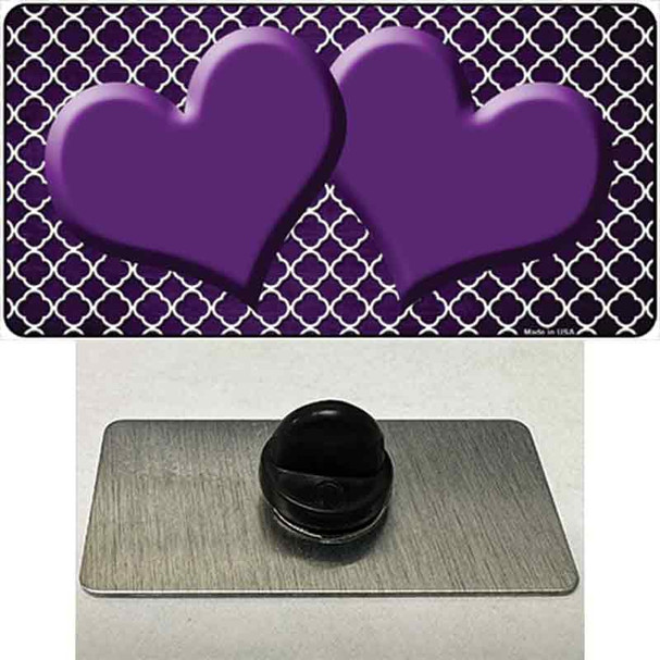 Purple White Quatrefoil Hearts Oil Rubbed Wholesale Novelty Metal Hat Pin
